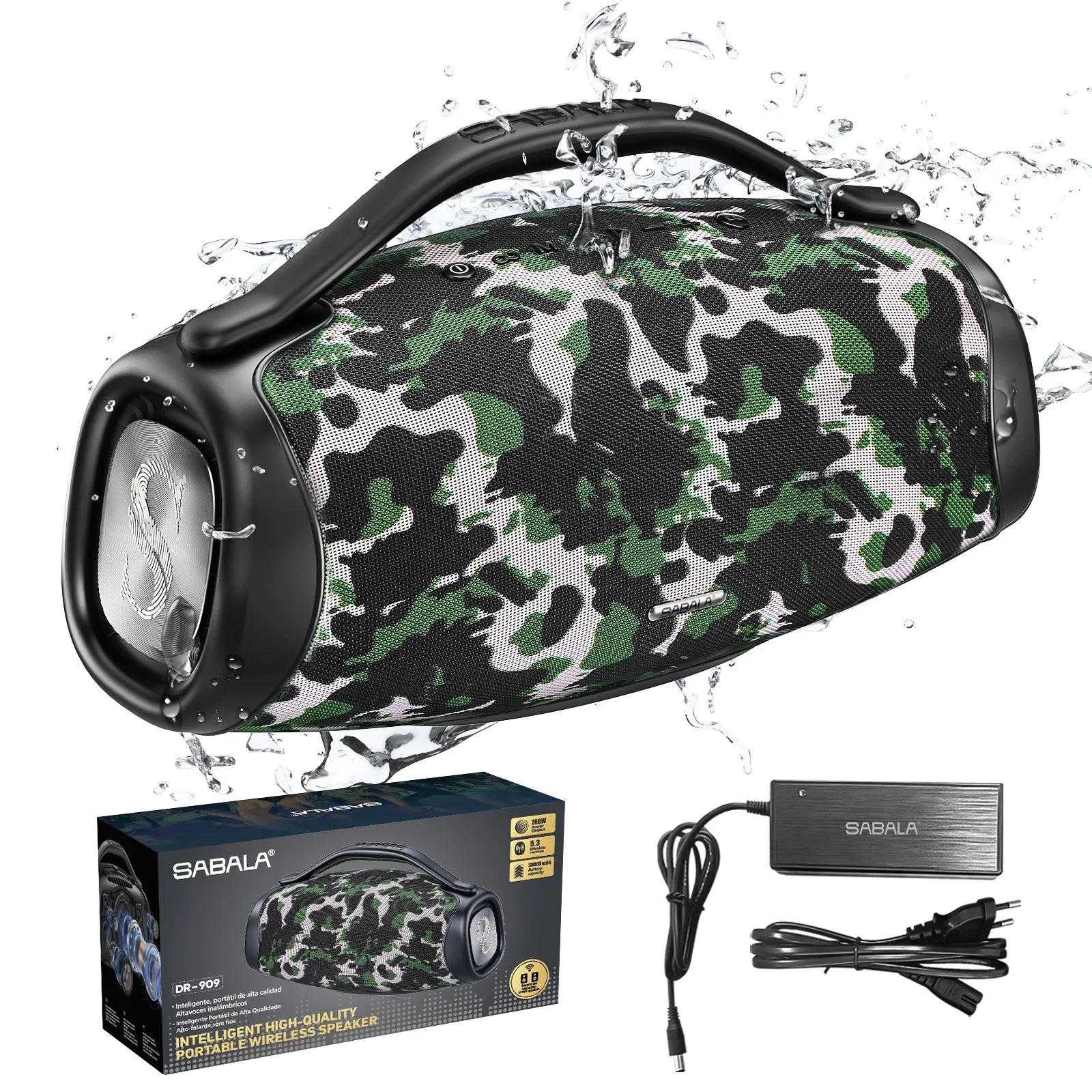 🔥  QUEIMA DE ESTOQUE!! 🔥 Caixa de Som Sabala Boombox DR-909 Bluetooth 200w 39000mah Tws Ipx6.